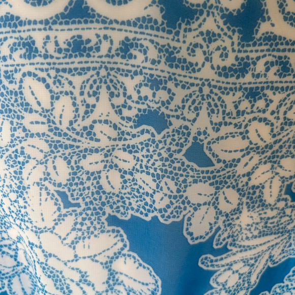 In Bloom by Jonquil Bridal Robes blue ombré lace detail silky robe w/ tie Large - Picture 7 of 12